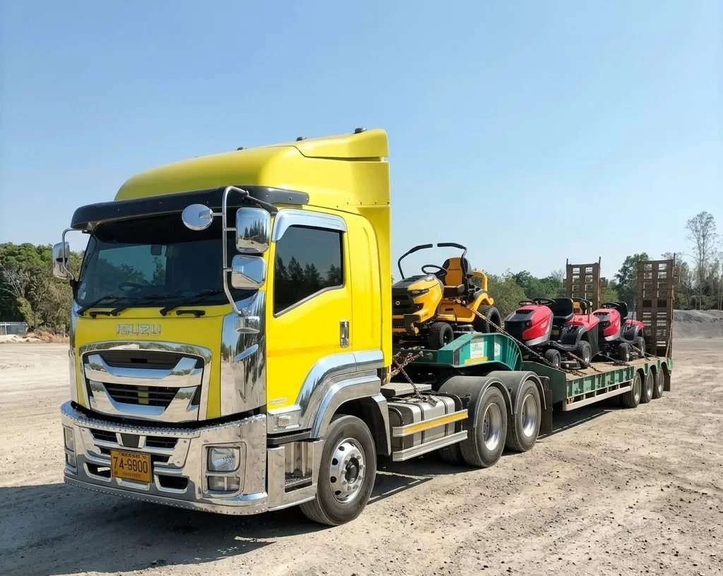 🚜 หมดห่วงเรื่องการขนย้าย! บริการขนส่งรถตัดหญ้านั่งขับ และรถการเกษตรทุกชนิด ทั่วประเทศ